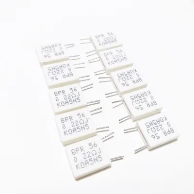 10Pcs R 0.22Ω/5W   R 0.33Ω/5W   R 0.47Ω/5W ตัวต้านทานเชรามิค หรือ รีซิสเตอร์ (Resistor)แบบตั้ง จำนวน 10 ตัว