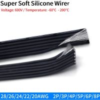 3M/10M Super Soft สายซิลิโคน 2P 3P 4P 5P 6P 8P Multi-core Parallel 30 28 26 22 20 AWG สายทองแดงทนอุณหภูมิสูง