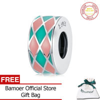 BAMOER 100% 925เงินสเตอร์ลิงเพชรตาข่าย-เงินซิลิโคนสร้อยข้อมือผู้หญิง DIY เครื่องประดับแฟชั่น SCC2165