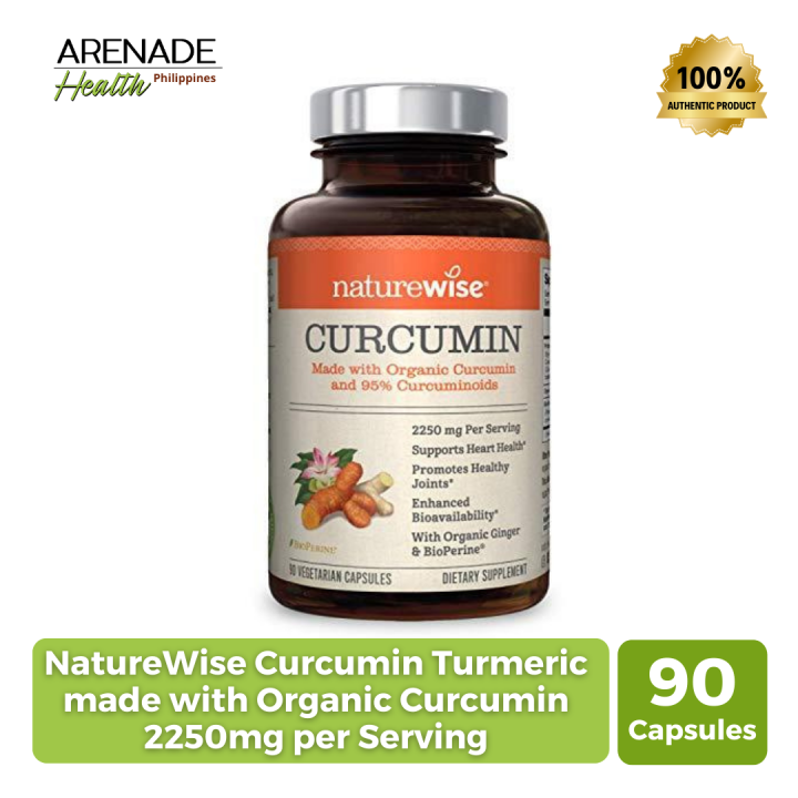 NatureWise Curcumin Turmeric 2250 mg Per Day 90 Vegetarian Capsules