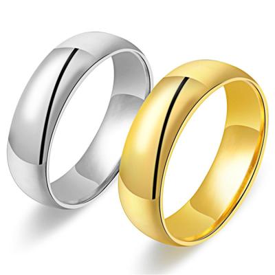 แหวนทองคู่รักเหล็กไทเทเนียมแหวนหางเรียบเรียบ