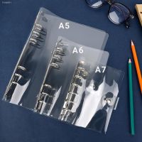 ∈♞ A5/A6/A7 Transparent Notebook Cover Plastic Clip File Folder Notebook Loose Leaf Ring Binder Planner School Office Supplies