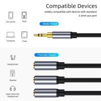 สายสัญญาณเสียง Computer mobile phone audio headset dual-channel sharing 3.5mm audio cable one point two one drag three headphone extension cable