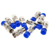 【LZ】♗■  10 pces rg6 conectores de compressão cabo coaxial conexão à prova dwaterproof água f compressão conector coaxial ferramenta de compressão