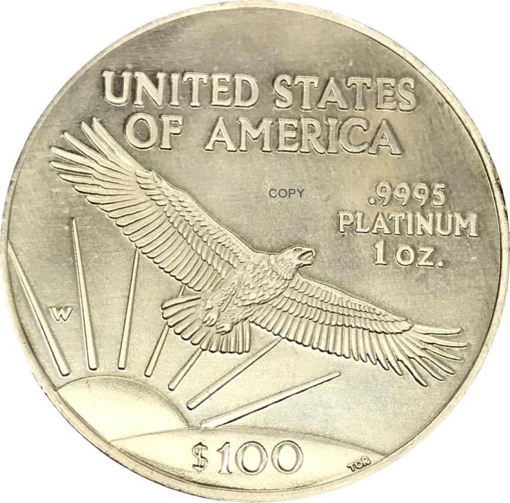 เหรียญกษาปณ์ทองคำรูปนกอินทรี100เหรียญ1997โลหะทองเหลืองเลียนแบบอเมริกา