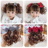 【hot sale】✐▫☌ C05 2PCS/set Childrens Bowknot Hairpin Girls Wig Braid Babys Headwear Curly Wig Hair Accessories