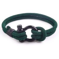 New Milan Rope Shackle Bracelet All-Match Stainless Steel Bow Buckle Bracelet Mens Black Vachette Clasp Bracelet