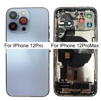 For iPhone 12 Pro Max 12Pro Battery Door Rear Cover Full Housing Middle Chassis Frame Side Key Parts Flex Cable NFC Assembl