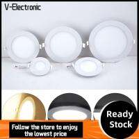 V-ELECTRONIC 1 โคมไฟกลมปิดภาคเรียน ไฟดาวน์ไลท์ติดเพดาน กลมกลมๆ 3W-12W ค่ะ แผงไฟ LED 2023 บางเฉียบมาก โคมไฟติดเพดาน ทนทานต่อการใช้งาน