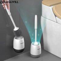 AHAWILL TPR Silicone Toilet Brush Quick Draining Clean Tool Wall-Mount Or Floor-Standing Cleaning Brush Bathroom Accessories