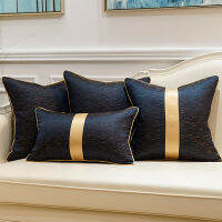 Luxury Blue gold cushions car pillow Decorative cushion Simple cushion cover office Nordic Jacquard