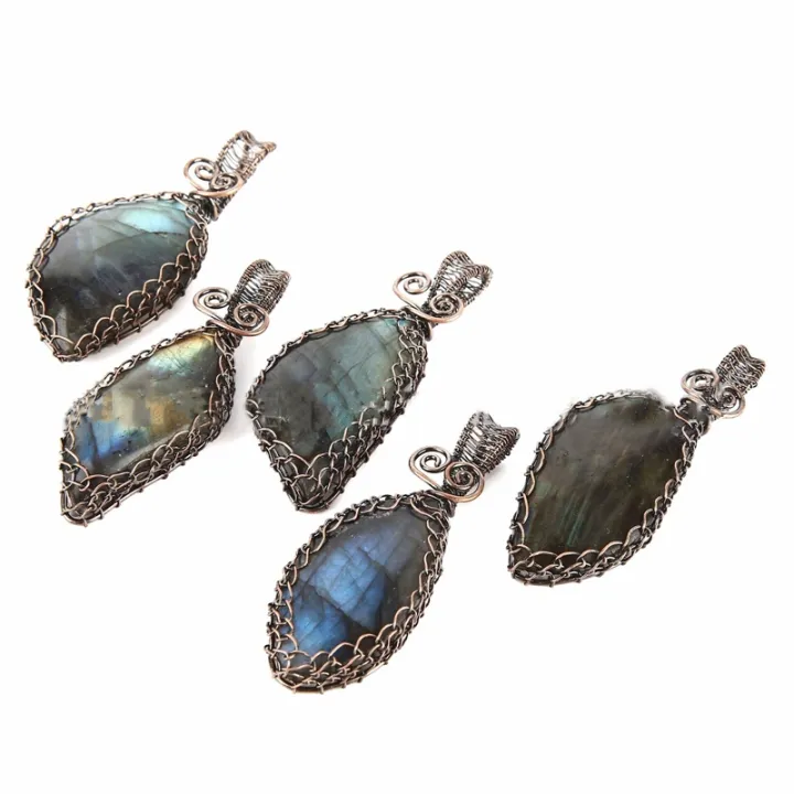 vintage-natural-grey-moonstone-pendant-wire-wrap-irregular-mineral-labradorite-suspension-energy-crystal-quartz-pendant-jewelry