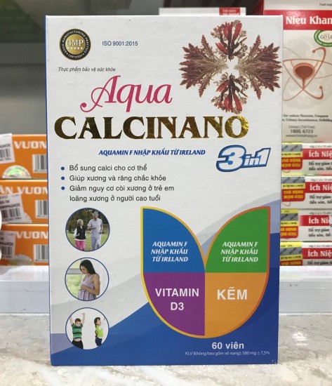 Hộp 60 viên aqua calcinano - giúp xương, răng chắc khỏe, giảm nguy cơ - ảnh sản phẩm 1
