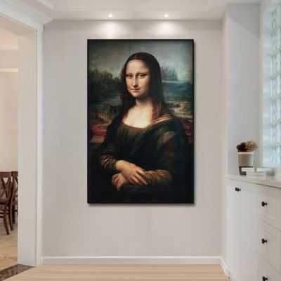 Leonardo Mona Lisa S Smile โปสเตอร์ Modern Home Wall Decor ผ้าใบภาพ Art HD พิมพ์ภาพวาดบนผ้าใบสำหรับห้องนั่งเล่น