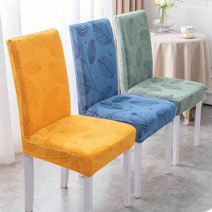 Jacquard Covers For Chairs For Kitchen Super Thick Cotton Spandex Dining Stretch Chair Cover