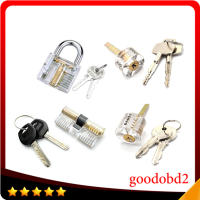 4ชิ้นเซ็ต Cutaway ล็อคโปร่งใสทองแดงการฝึกอบรม Skill Professional Visable Practice กุญแจล็อค Pick สำหรับ Locksmith Tools