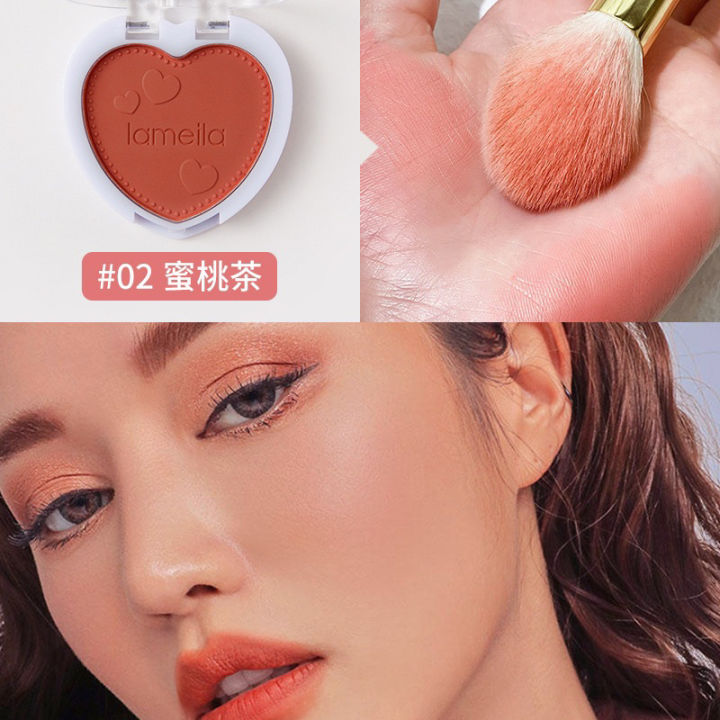 m064-ลาเมล่าบลัชออนหัวใจ-บลัชออนโทนส้ม-ส้มพีช-ชมพูพีช-เนื้อดี-สีสวย