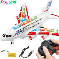 Ls【จัดส่งที่รวดเร็ว】 A380แอร์บัสของเล่น RC เครื่องบินที่มีไฟเพลงขนาดใหญ่ไฟฟ้า-การควบคุมระยะไกล-เครื่องบินของเล่น1【cod】