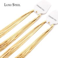 LUXUSTEEL สร้อยโซ่ใบมีดสีสันสีทอง5ชิ้นสำหรับจี้สร้อยคอสเตนเลสสตีลขายส่ง