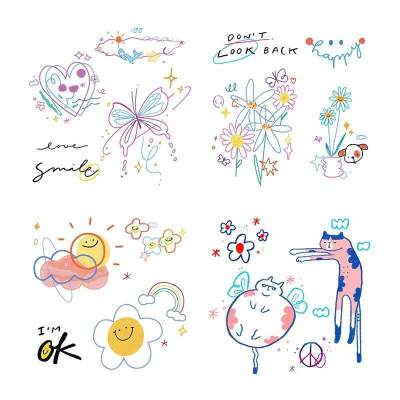 ULIAO material color small picture tattoo stickers waterproof long-lasting ins small fresh niche advanced personality stickers