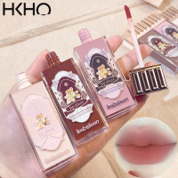 HKHO ลิปเคลือบริมฝีปากเมฆหวาน6สีนู้ดเคลือบลิปสติกสีเวลเว็ดกันน้ำ Liptint คงทน