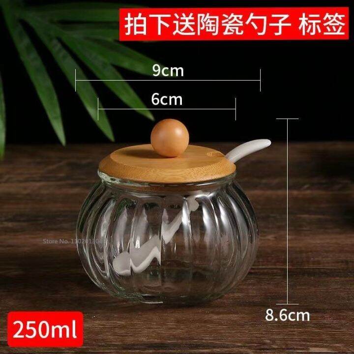 kitchenware-glass-condiment-bottle-with-lip-and-spoon-salt-tank-receiving-box-combination-condiment-bottle-condiment-bottle-set