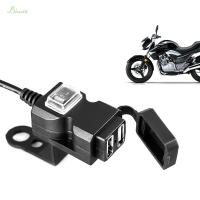 อะแดปเตอร์ BIUAN สำหรับโทรศัพท์มือถือ12V 5V 1A/2.1A Charger Sepeda Motor กันน้ำมอเตอร์ไซค์อุปกรณ์ตกแต่งมอเตอร์ไซค์ที่ชาร์จมือจับชิ้นส่วนยานพาหนะ