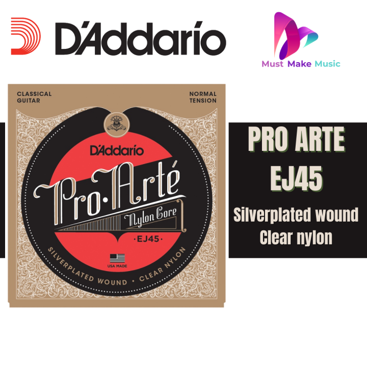 D'Addario EJ45 Pro Arte Nylon Core Clear Nylon Classical Guitar Strings