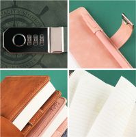 +【； 270 Pages B6 Password Notebook With Lock Diary Thickened Retro Creative PU Leather Cover Notepad Book Stationery Family Gifts