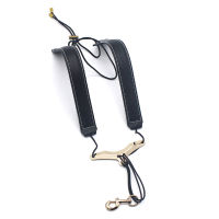 [ammoon]Adjustable Saxophone Shoulder Strap Sax Leather Strap for Alto/Tenor/Soprano Saxophones