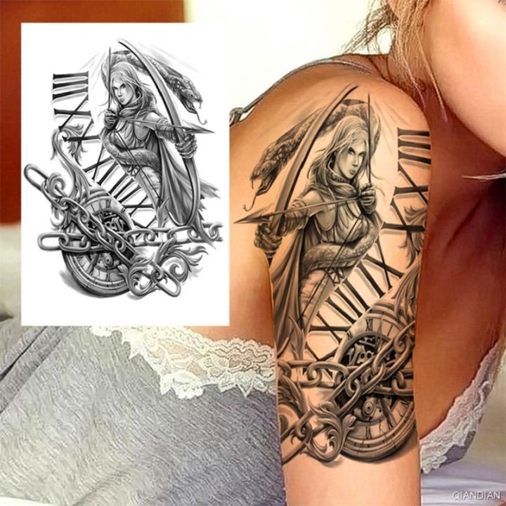 hot-dt-temporary-sticker-wolf-flash-feather-tatto-woman-fake-sleeve-tatoo-man