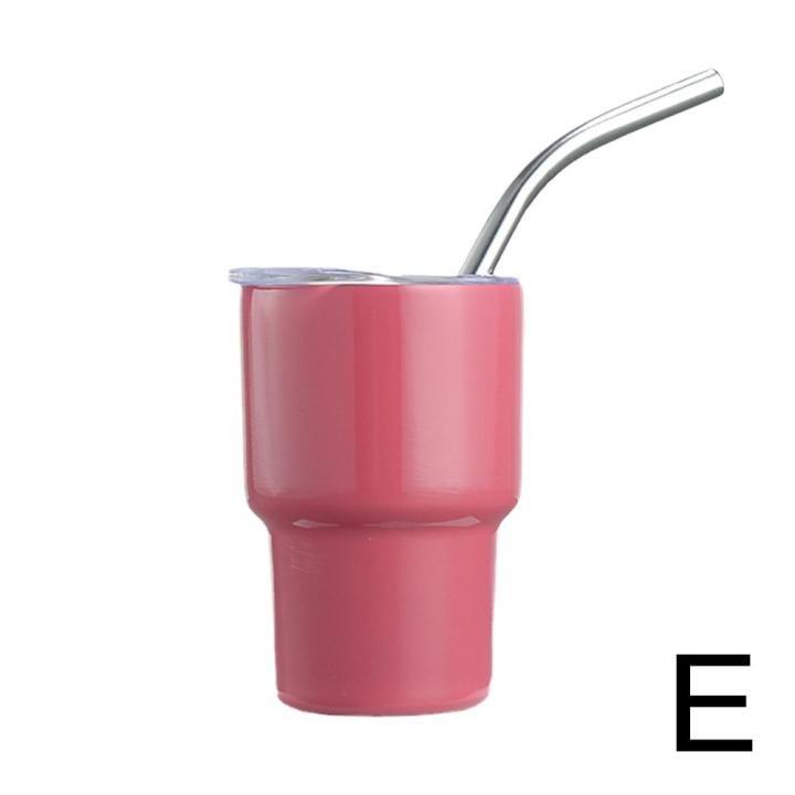 แก้วพร้อมหลอดขนาดเล็ก60มล-304กาน้ำกีฬาแก้วกาแฟถ้วยกระติกน้ำมีฉนวนกันความร้อนสแตนเลสร้อนและเย็น-u7o3