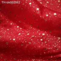 ♝ Small Piece Christmas Decoration Tulle Fabric Bronzed Glitter Organza Fabric For Woman Blouse And Party Dress 25x150cm TJ0323