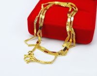 apata jewelry สร้อยคอไม่ลอก สร้อยทองหุ้มทองแท้96.5% ลายโซ่ทับแบน 2 สลึง 18นิ้ว สร้อยหุ้มทองแท้ เศษทองแท้เยาวราช สร้อยทองงไม่ลอกไม่ดำ สร้อยทอง