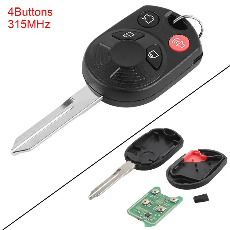 Upgraded Flip Key Fob for Ford Mustang Focus Explorer Expedition Escape Edge Fusion Taurus Key Fob,4 Buttons Keyless Entry Car Remote Uncut Ignition