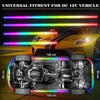 รถ Underbody นีออนไฟ LED Strip Light รถยนต์ Underglow โคมไฟ APP ควบคุมไหล RGB กันน้ำบรรยากาศโคมไฟ