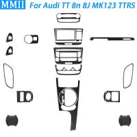 {DAC อะไหล่รถยนต์} สำหรับรถ Audi TT 8N 8J MK123 TTRS 08-14เครื่องปรับอากาศยกเกียร์คาร์บอนไฟเบอร์แผงควบคุมเหมาะกับสติกเกอร์ภายในรถยนต์