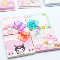 16pcs Sanrio Cartoon My Melody Kuromi Cinnamoroll Pochacco Clip Notepad Mini Note Diary Student School Stationery Birthday Gift