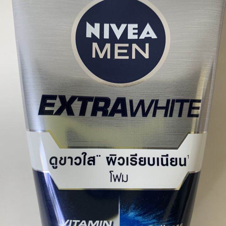 นีเวีย-เมน-เอ็กซ์ตร้า-ไวท์-โฟม-100-กรัม-2-ชิ้น-nivea-men-extra-white-foam-100g-2-pc-โฟมล้างหน้าสำหรับผิวธรรมดา-มัน-คล้ำเสียสะสม-โฟมล้างหน้าสูตรผิวดูขาวใส