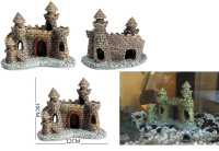 ปราสาท  สำหรับตกแต่งตู้ปลา หรือกระถาง ต้นไม้  Aquarium Resin Castle Fish  size 10x20 cm   ทำจากเรซิ่น สวยงาม