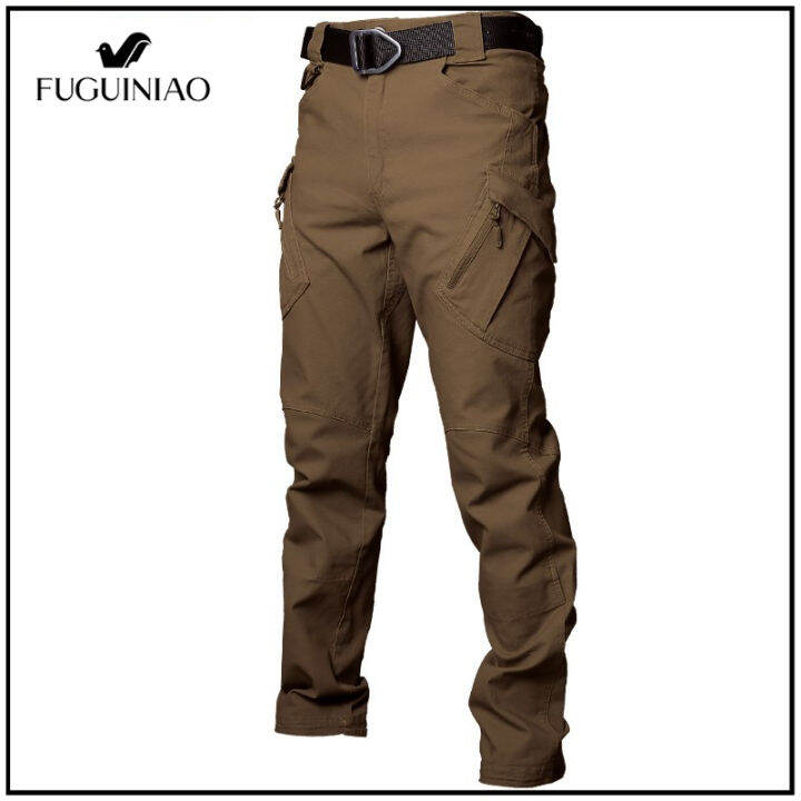 fuguiniao-ix9ผ้าฝ้าย100-ผ้ายืด-multi-function-ทหารเมืองยุทธวิธีกางเกงกีฬาชายพิเศษ-combat-สินค้าทางทหารกางเกงผู้ชายกางเกงขายาวหลายกระเป๋า