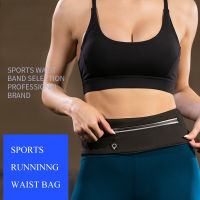 Black Adjustable Running Waist Bag Ultralight Waistband Sport Bag Zipper Fitness Yoga Waist Belt Pack Phone Invisible Wallet
