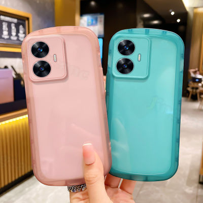 เคสใสสำหรับ Realme C55 Realme C55 NFC เคสโทรศัพท์ใสซิลิโคน TPU นิ่มป้องกันเลนส์สีลูกกวาดฝาหลัง