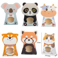 CW 6Pcs/lot New animal candy boxpanda Koala gift box Dog/Kitty Window candy box for kids birthdaySupplies XmasBox