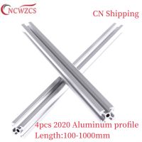 4PCS 2020 Aluminum Profile Extrusion European Standard 100-1000mm Length Linear Rail for CNC Laser Engraving 3D Printer Machine Hand Tool Parts Access