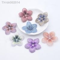 ┇ 10Pcs 40mm Mesh Flower Applique for DIY Clothes Hat Shoes Crafts Sewing Supplies Patches Headwear Hair Clips Decor Accessories