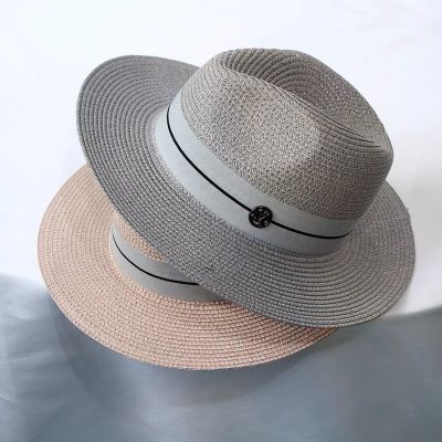 หมวกสานผู้หญิง พร้อมโลโก M หมวกกันแดด หมวกสานพกพา หมวกสำหรับผู้หญิง หมวกแฟชั่นสตรี หมวกสานเที่ยวทะเล คุณภาพดีคุ้มเกินราคาแน่นอน