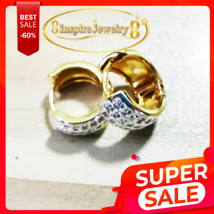 inspire-jewelry-ต่างหููฝังเพชรสวิสเรียงแถวสามแถว-สวยงาม-ปราณีต-งานจิวเวลลี่-gold-plated-diamond-cloning-gold