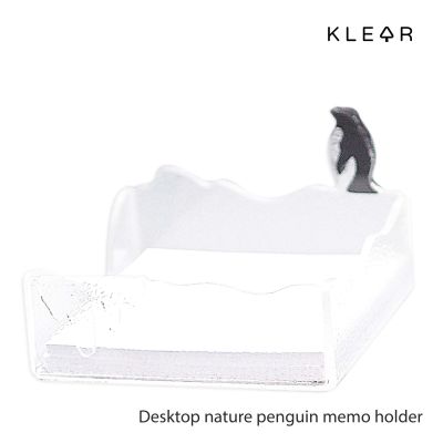 KlearObject Desktop nature penguin memo holder กล่องใส่กระดาษโน๊ต กล่องใส่นามบัตร ที่วางของใช้บนโต๊ะทำงานอะคริลิค ที่ใส่กระดาษโน๊ต ที่เก็บกระดาษโน๊ต