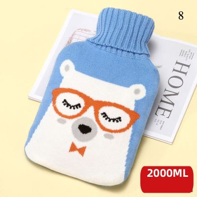 Glasses Polar Bear Warm Hot Water Bag Cover Large Thickened Autumn And Winter Cute Knitted Student Hot Water Bag Cover Women
